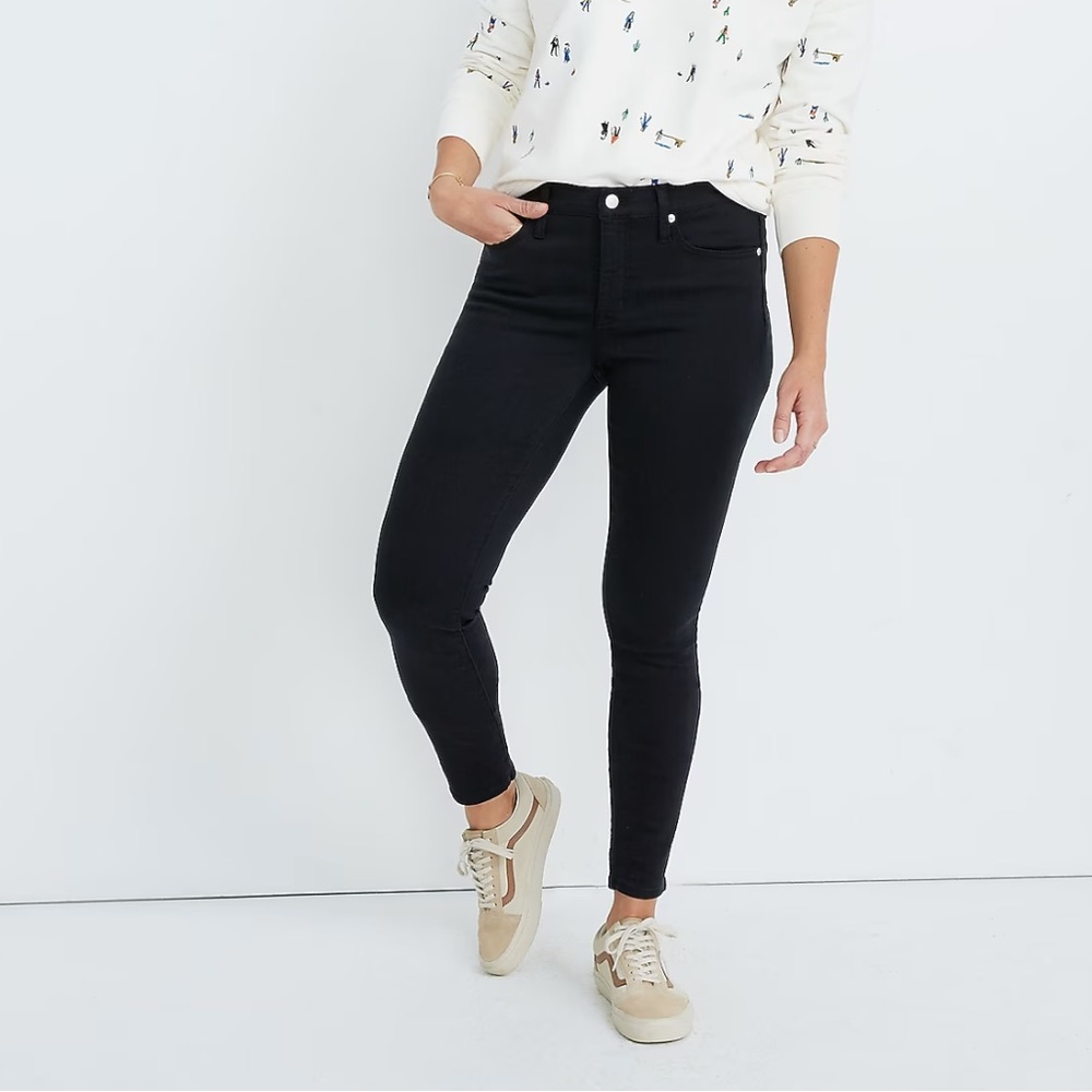Madewell Tall 9" Mid-Rise Skinny Jeans TENCEL™ Denim Black Sz.25T